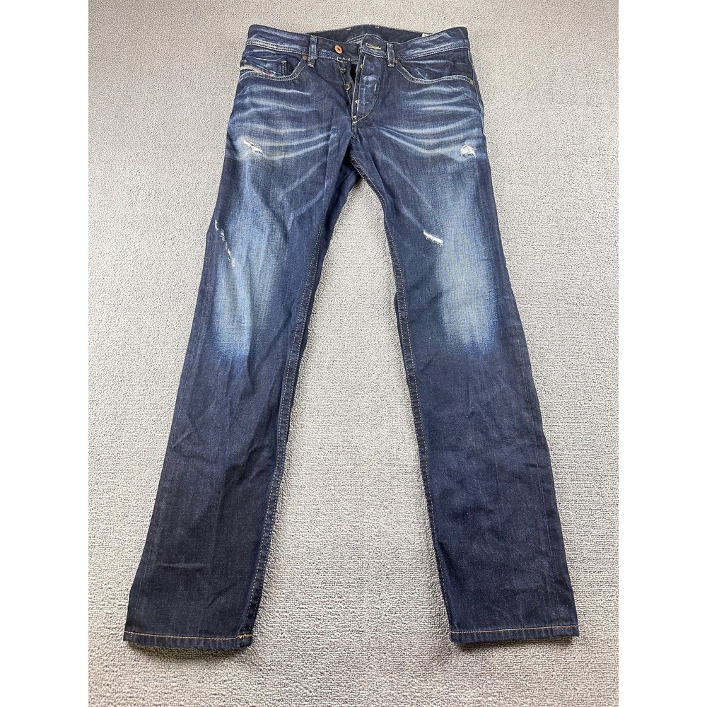 Diesel Jeans Men‎ W30 L32 Blue Braddom Regular Slim-Carrot Distressed Streetwear